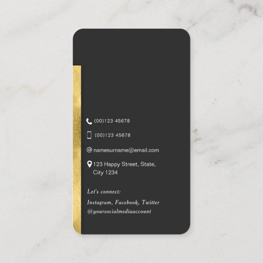 QR-code modern, stijlvol, goudscannbaar netwerk Visitekaartje (Achterkant)