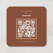 QR Code Modern Terracotta Appointcard Vierkante Visitekaartje (Voorkant)