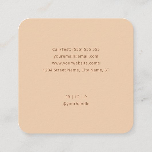 QR Code Modern Terracotta Appointcard Vierkante Visitekaartje (Achterkant)