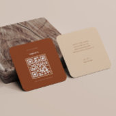 QR Code Modern Terracotta Appointcard Vierkante Visitekaartje