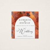QR Code Modern Terracotta Arch Wedding Uitnodiging Vierkante Visitekaartjes (Voorkant)