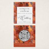 QR-code Modern Terracotta Boho Weddenschap Vierkante Visitekaartjes (Voorkant /achterkant)