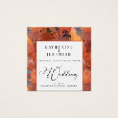 QR-code Modern Terracotta Boho Weddenschap Vierkante Visitekaartjes (Voorkant)