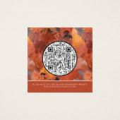 QR-code Modern Terracotta Boho Weddenschap Vierkante Visitekaartjes (Achterkant)