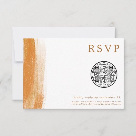 QR-code Modern Terracotta Gold Foil Wedding RSVP (Voorkant)