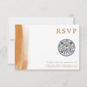 QR-code Modern Terracotta Gold Foil Wedding RSVP Kaartje (Voorkant)