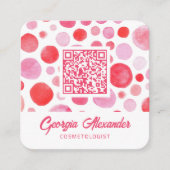 QR-code Modern Trendy Abstracte cosmetoloog Vierkante Visitekaartje (Voorkant)