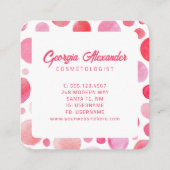 QR-code Modern Trendy Abstracte cosmetoloog Vierkante Visitekaartje (Achterkant)