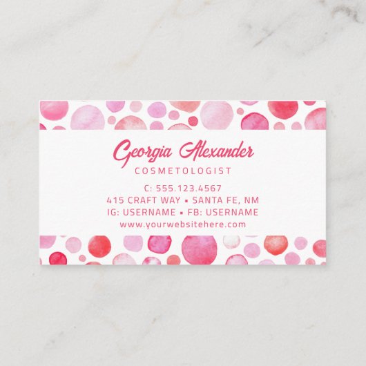 QR-code Modern Trendy Abstracte cosmetoloog Visitekaartje (Achterkant)