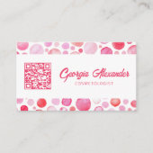 QR-code Modern Trendy Abstracte cosmetoloog Visitekaartje (Voorkant)