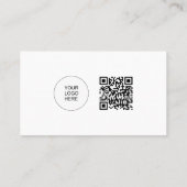 QR Code Modern Upload Your Logo Professional Visitekaartje (Achterkant)