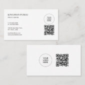 QR Code Modern Upload Your Logo Professional Visitekaartje (Voorkant / Achterkant)