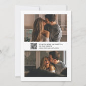QR Code Modern Vellum Overlay Script 3 Foto Save The Date (Achterkant)