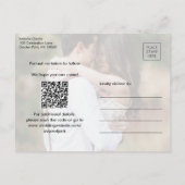 QR Code Modern vijf het Berichten van de Foto spar Aankondigingskaart (Achterkant)