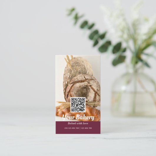 QR-code Modern Visitekaartje fotobakkerij (Staand voorkant)
