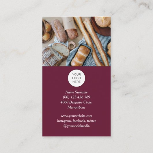 QR-code Modern Visitekaartje fotobakkerij (Achterkant)