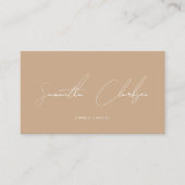 QR-code modern vol boho beige handgeschreven scrip Visitekaartje (Voorkant)