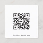 QR Code Modern Weddenschap Online RSVP-kaarten Vierkante Visitekaartje (Achterkant)