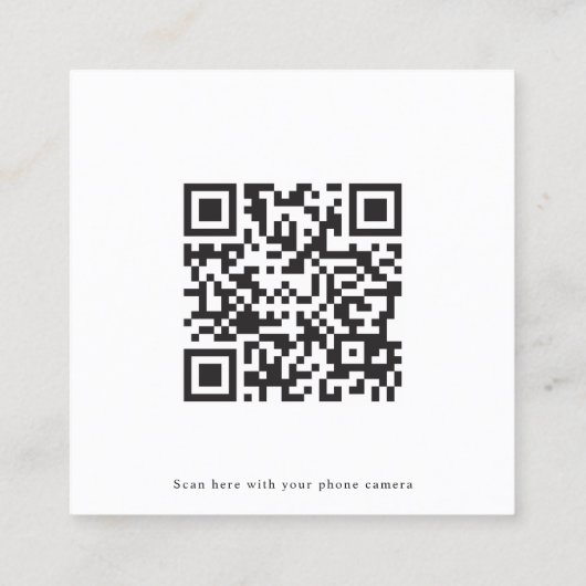 QR Code Modern Weddenschap Online RSVP-kaarten Vierkante Visitekaartje (Achterkant)