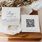 QR Code Modern Weddenschap Online RSVP-kaarten Vierkante Visitekaartje