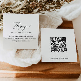 QR Code Modern Weddenschap Online RSVP-kaarten Vierkante Visitekaartje