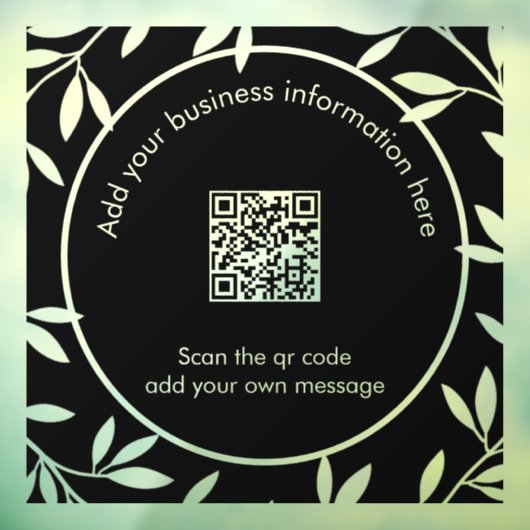 Qr code Modern Wreater Black White Window Cling Raamsticker (Vel 3)