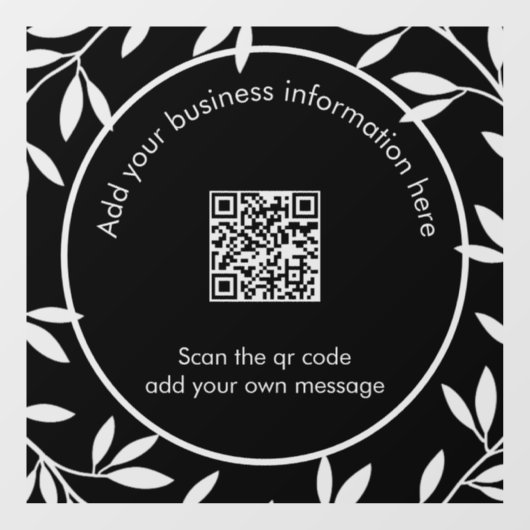 Qr code Modern Wreater Black White Window Cling Raamsticker (Vel)