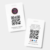 QR-code | Modern zakelijk logo evenementenbadge Badge (Voor- en achterkant)