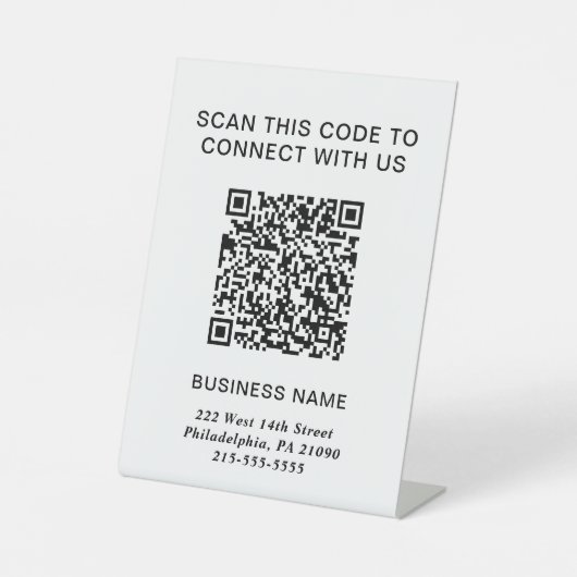 QR-code Modern Zakelijk Reclamebord Met Voetstuk (Voorkant)