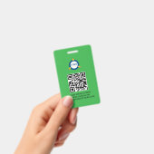 QR-code | Modern zwart bedrijfslogo evenement Badge (Handheld)
