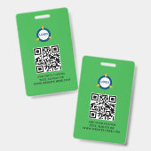 QR-code | Modern zwart bedrijfslogo evenement Badge (Voor- en achterkant)