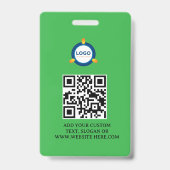 QR-code | Modern zwart bedrijfslogo evenement Badge (Achterkant)