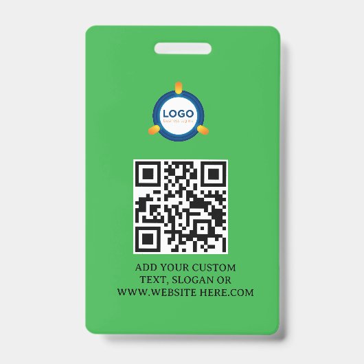 QR-code | Modern zwart bedrijfslogo evenement Badge (Voorzijde)