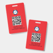 QR-code | Modern zwart bedrijfslogo evenement Badge (Voor- en achterkant)