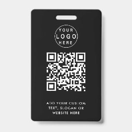 QR-code | Modern zwart bedrijfslogo evenement Badge