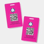 QR-code | Modern zwart bedrijfslogo evenement Badge (Voor- en achterkant)
