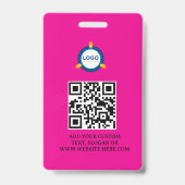 QR-code | Modern zwart bedrijfslogo evenement Badge (Achterkant)