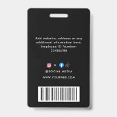 QR-code modern zwart bedrijfslogo evenementenbadge Badge (Achterkant)