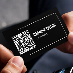 QR-code modern zwart en wit Visitekaartje