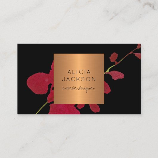 QR CODE modern zwart goud professioneel Visitekaartje (Voorkant)