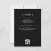 QR Code Modern Zwart & Wit Minimal Wedding Kaart (Achterkant)