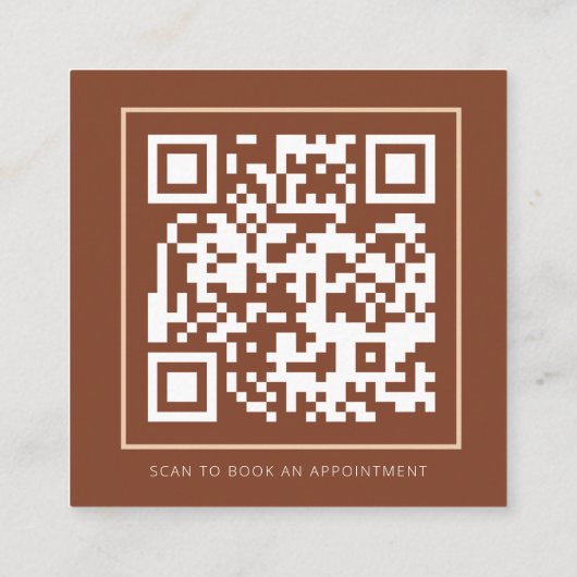 QR Code Moderne Aarde Tones Professional Business Aanbevelingskaartje (Achterkant)