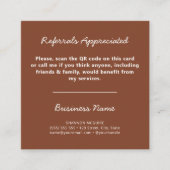 QR Code Moderne Aarde Tones Professional Business Aanbevelingskaartje (Voorkant)