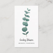 QR Code Moderne beroepsbevolking Eucalyptus Visitekaartje (Voorkant)