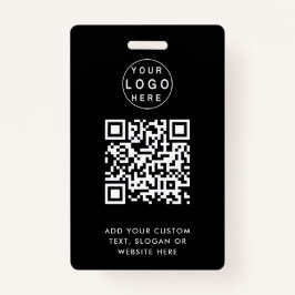 QR-code | Moderne Black Business Logo Event Badge