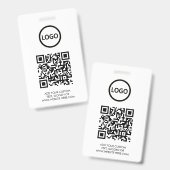 QR-code | Moderne Black Business Logo Event Badge (Voor- en achterkant)