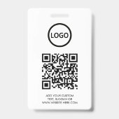 QR-code | Moderne Black Business Logo Event Badge (Achterkant)
