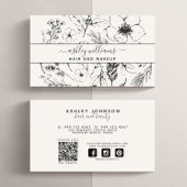 QR Code Moderne Botanische Blush Zwart Social Medi Visitekaartje