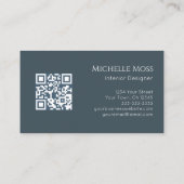 QR-code Moderne Botanische Sappige Cactus Visitekaartje (Achterkant)