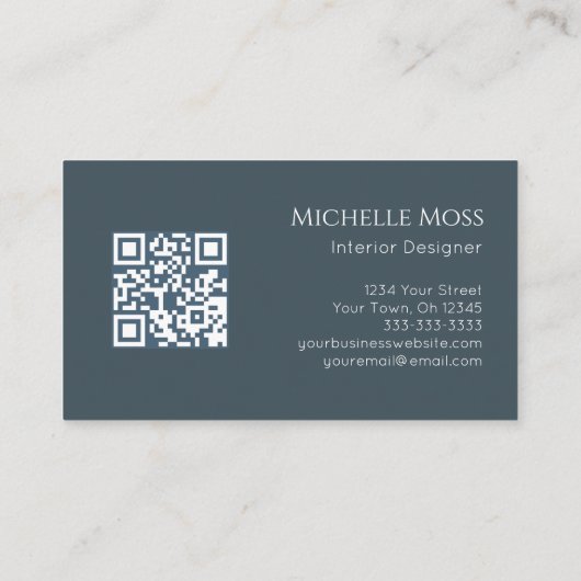 QR-code Moderne Botanische Sappige Cactus Visitekaartje (Achterkant)